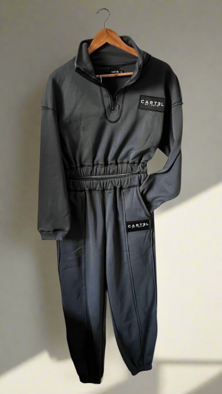 Women's Half-Zip Tracksuit Grey